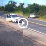 camera-de-seguranca-flagra-momento-em-que-casal-pula-de-carro-em-movimento-em-sc